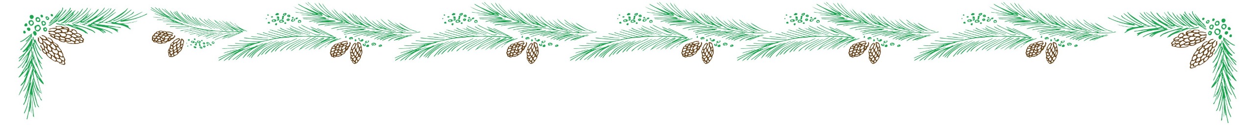 Pine needle and pine cone decorative border
