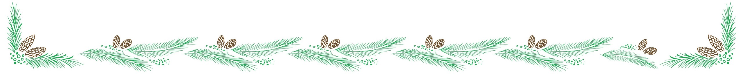Pine needles and pine cones decorative border design